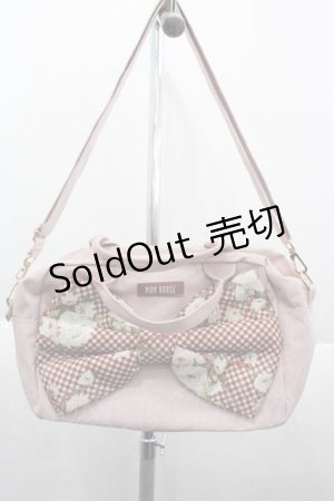 画像: PINK HOUSE / 野ばらギンガム柄リボン付きショルダーバッグ  ピンク I-25-10-04-034-LO-BG-SA-ZI