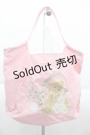 画像: m petit by misako / クマ刺繍バッグ  ピンク I-25-10-04-038-LO-BG-SA-ZI