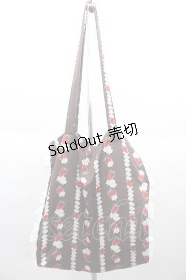 画像2: Lolime by mellfy memory / Topping Strawberriesトートバッグ  ブラウン I-25-10-04-005-LO-BG-SA-ZI (2)