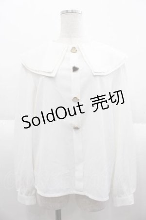 画像: DearMyLoveRose / ハートボタンブラウス LL 白 I-25-10-04-049-EL-BL-SA-ZI
