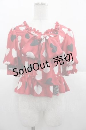 画像: Angelic Pretty / DOLLY HEARTブラウス  赤 I-25-10-04-050-AP-BL-SA-ZI