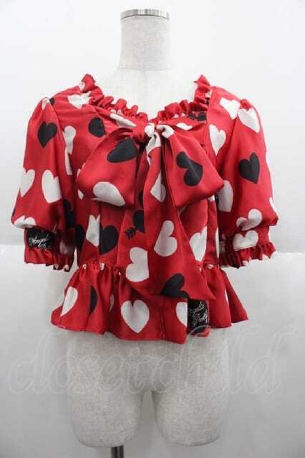 画像1: Angelic Pretty / DOLLY HEARTブラウス  赤 I-25-10-04-050-AP-BL-SA-ZI (1)