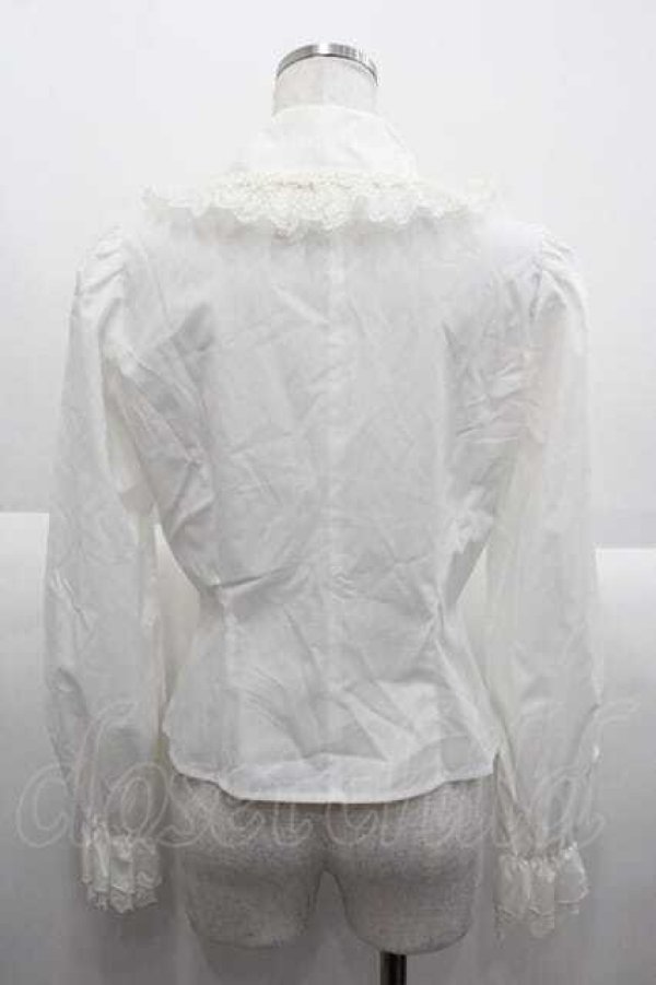画像2: Moi-meme-Moitie / ギャザーレースブラウス(2009年)  白 I-25-10-04-051-MO-BL-HR-ZI (2)