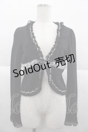 画像: FRILL / 刺 ボレロ  黒ｘ白 I-25-10-04-053-HN-TO-HR-ZI