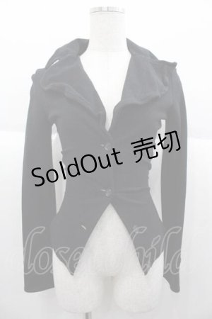 画像: alice auaa / ワイヤー襟カーディガン  黒 I-25-10-04-064-AA-TO-HR-ZI