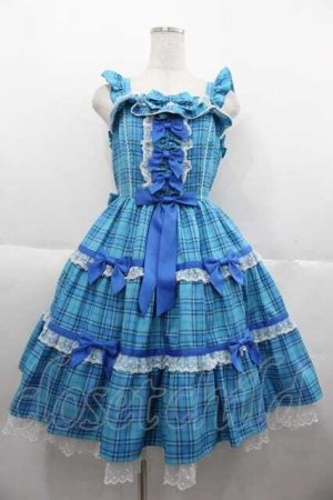 画像: Angelic Pretty / マーガレットドールジャンパースカート  青チェック I-25-10-04-069-AP-OP-SA-ZI