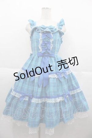 画像: Angelic Pretty / マーガレットドールジャンパースカート  青チェック I-25-10-04-069-AP-OP-SA-ZI