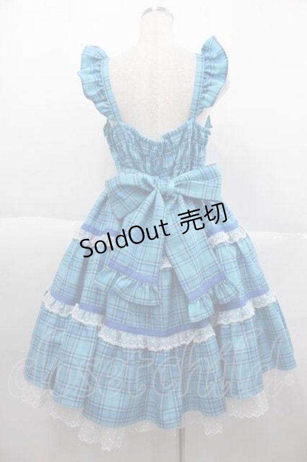 画像2: Angelic Pretty / マーガレットドールジャンパースカート  青チェック I-25-10-04-069-AP-OP-SA-ZI (2)