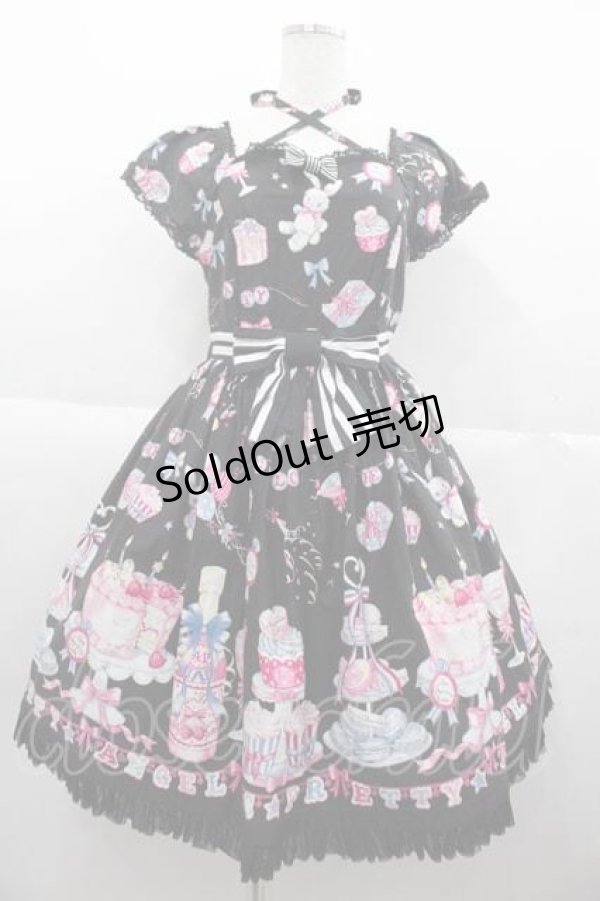 画像1: Angelic Pretty / Merry Making Partyワンピース  黒 I-25-10-04-074-AP-OP-SA-ZI (1)