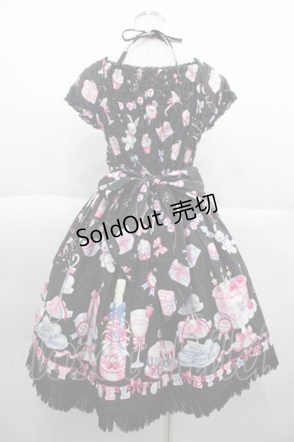 画像2: Angelic Pretty / Merry Making Partyワンピース  黒 I-25-10-04-074-AP-OP-SA-ZI (2)