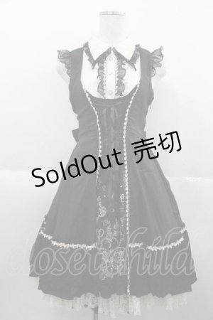 画像: FRILL / 刺繍ノースリーブワンピース  黒ｘ白 I-25-10-04-085-HN-OP-HR-ZI