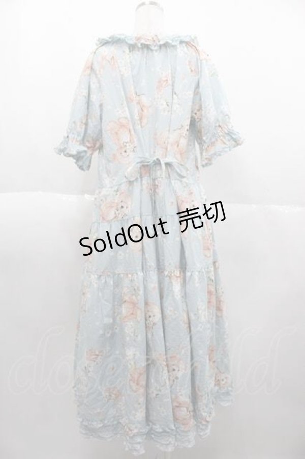 画像2: PINK HOUSE / 桜Teddyプリントワンピース  サックス I-25-10-04-091-LO-OP-SA-ZI (2)