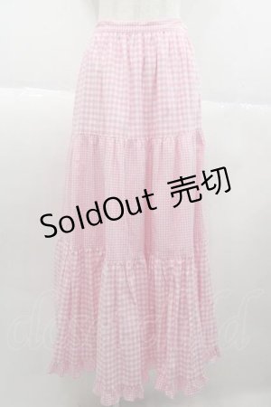 画像: MILK / ギンガムティアードスカート  ピンクＸ白チェック I-25-10-04-096-ML-SK-SA-ZI