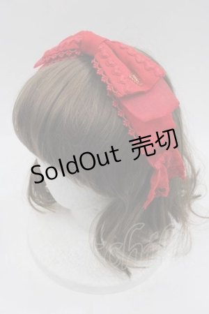 画像: Angelic Pretty / レースハートチャーム羽根リボンカチューシャ  アカ I-25-10-04-101-AP-AC-SA-ZI
