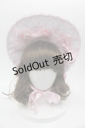 画像: LOLITAその他(お買取対象外) / リボンレースボンネット  白Ｘピンク I-25-10-04-115-LO-AC-SA-ZI