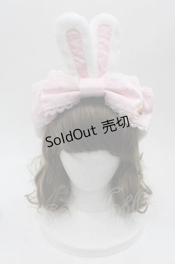 画像1: Angelic Pretty / Dolly Bunnyベレー  アイボリーＸピンク I-25-10-04-118-AP-AC-SA-ZI (1)