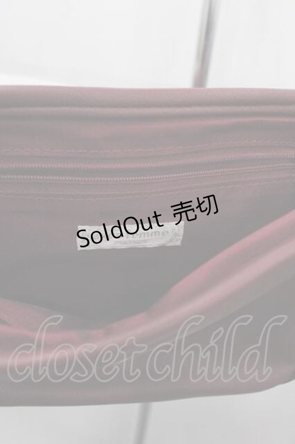 画像3: axes femme / リボンショルダーバッグ  ボルドー I-25-10-04-019-AX-BG-SA-ZI (3)