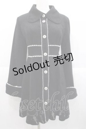 画像: FRILL / 裾刺 バイカラーコート  黒ｘ白++ I-25-10-10-036-HN-CO-SA-ZI