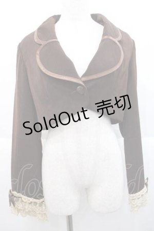 画像: MARBLE / パイピング飾りエンブレムショートジャケット  ブラウン I-25-10-10-039-GO-JA-SA-ZI