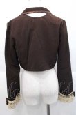 画像2: MARBLE / パイピング飾りエンブレムショートジャケット  ブラウン I-25-10-10-039-GO-JA-SA-ZI (2)