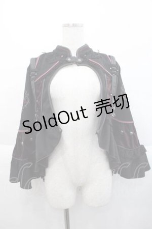 画像: Ozz oneste / 薔薇十字架刺繍ケープ  黒Ｘ赤 I-25-10-10-040-OO-JA-SA-ZI