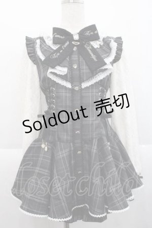 画像: LIZ LISA / ラッフルリボンセットアップ  黒チェック I-25-10-10-045-LO-OP-SA-ZI