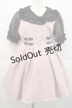 画像: DearMyLove / キラキラビジューテーラードレースワンピース L ピンク I-25-10-10-048-EL-OP-SA-ZI