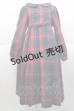 画像: FLC / 皆方由衣コラボ MINA*タータンチェックワンピース L 紺ｘ赤 I-25-10-10-051-LO-OP-SA-ZI