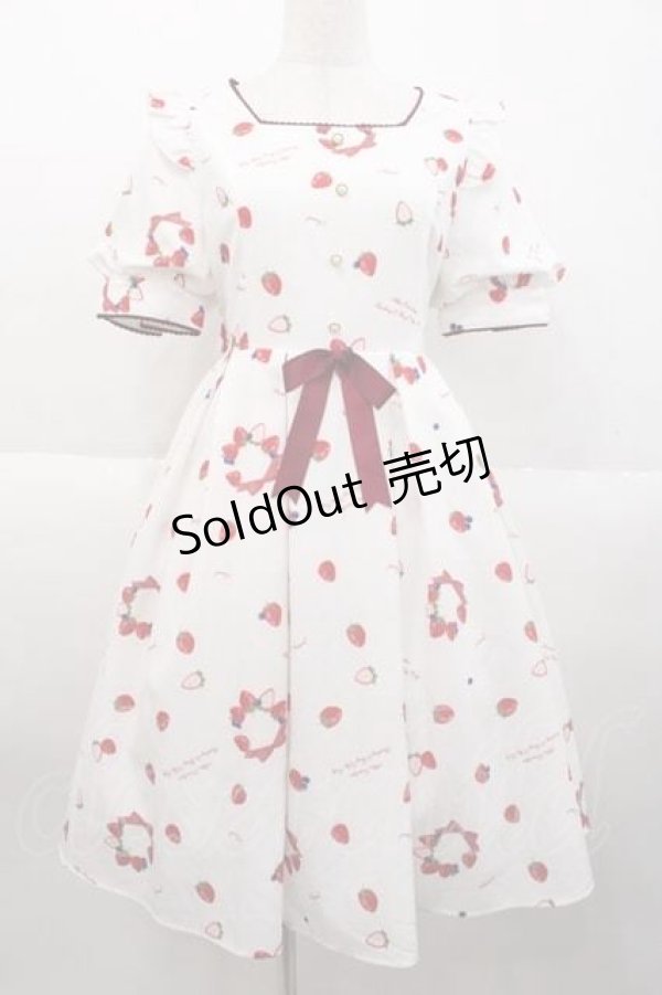 画像1: Amavel / Berry Whip Partyワンピース  白Ｘ赤 I-25-10-10-060-CA-OP-SA-ZI (1)