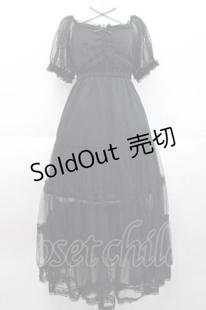 画像: Princess Melody / ドットチュールマキシワンピース  黒 I-25-10-10-064-EL-OP-SA-ZI
