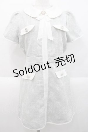 画像: Swankiss / ツイード半袖ワンピース  グレーＸ白 I-25-10-10-065-CA-OP-SA-ZI