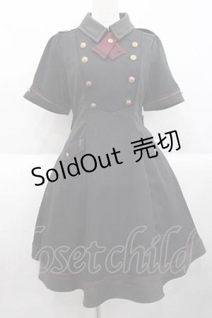 画像: Amavel / Daydream Crestミリタリーワンピース  黒 I-25-10-10-072-CA-OP-SA-ZI