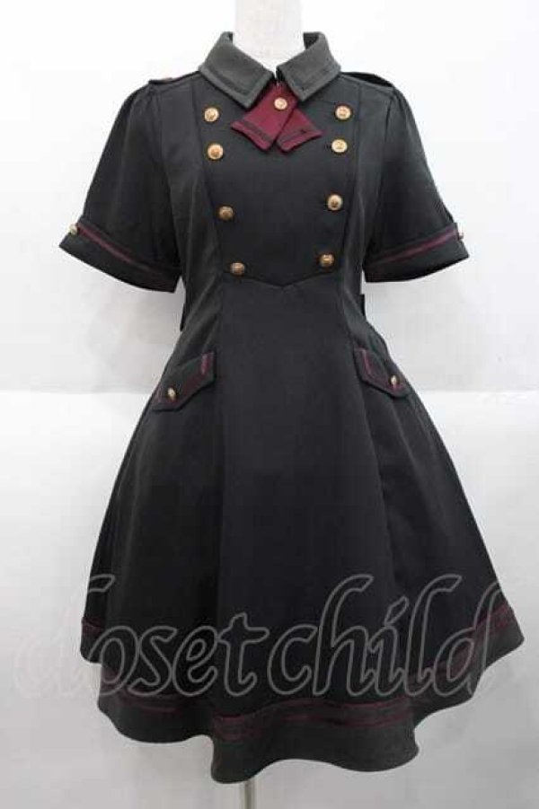 画像1: Amavel / Daydream Crestミリタリーワンピース  黒 I-25-10-10-072-CA-OP-SA-ZI (1)