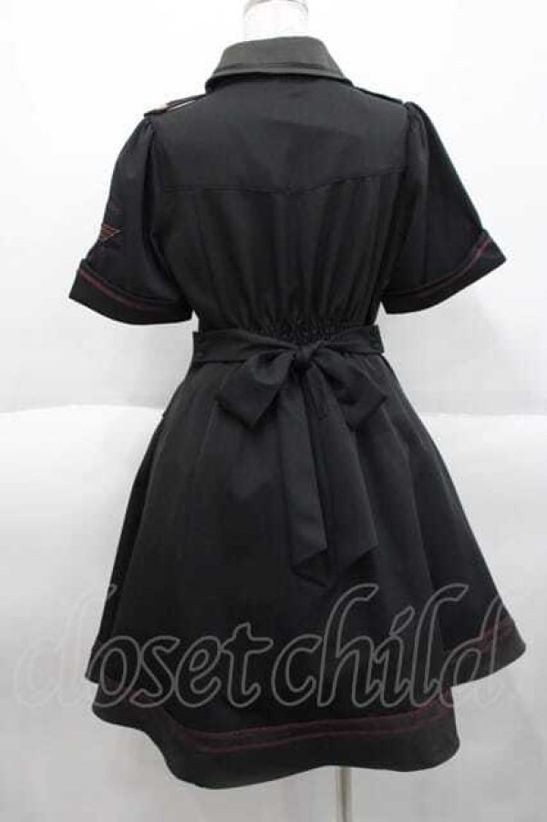 画像2: Amavel / Daydream Crestミリタリーワンピース  黒 I-25-10-10-072-CA-OP-SA-ZI (2)