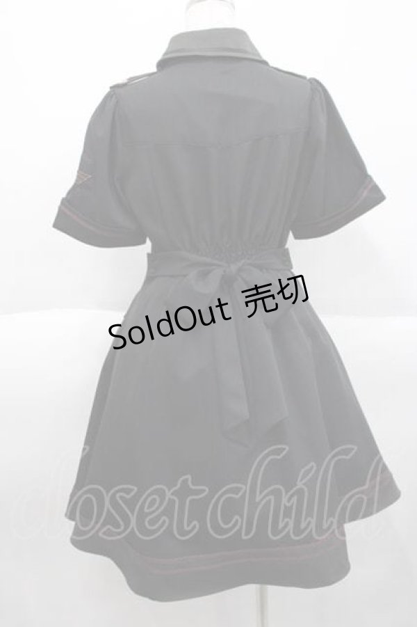 画像2: Amavel / Daydream Crestミリタリーワンピース  黒 I-25-10-10-072-CA-OP-SA-ZI (2)