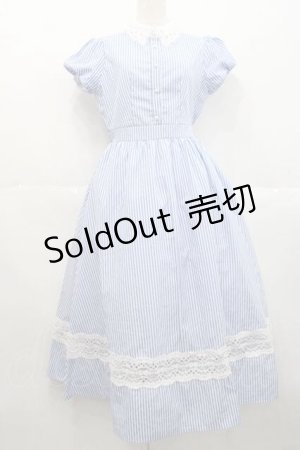 画像: tocco closet / ストライプ半袖ワンピース  青Ｘ白 I-25-10-10-075-LO-OP-SA-ZI