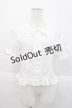 画像: BABY,THE STARS SHINE BRIGHT / ハートレース襟半袖ブラウス  白 I-25-10-10-008-BA-BL-SA-ZI