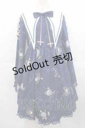 画像: To Alice / プラネタリウムワンピース  ネイビーＸ白 I-25-10-10-079-LO-OP-SA-ZI