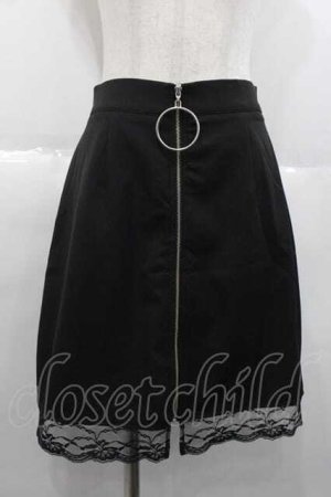 画像: Jamieエーエヌケー / フロントZIPタイトスカート  黒Ｘシルバー I-25-10-10-095-LO-SK-SA-ZI
