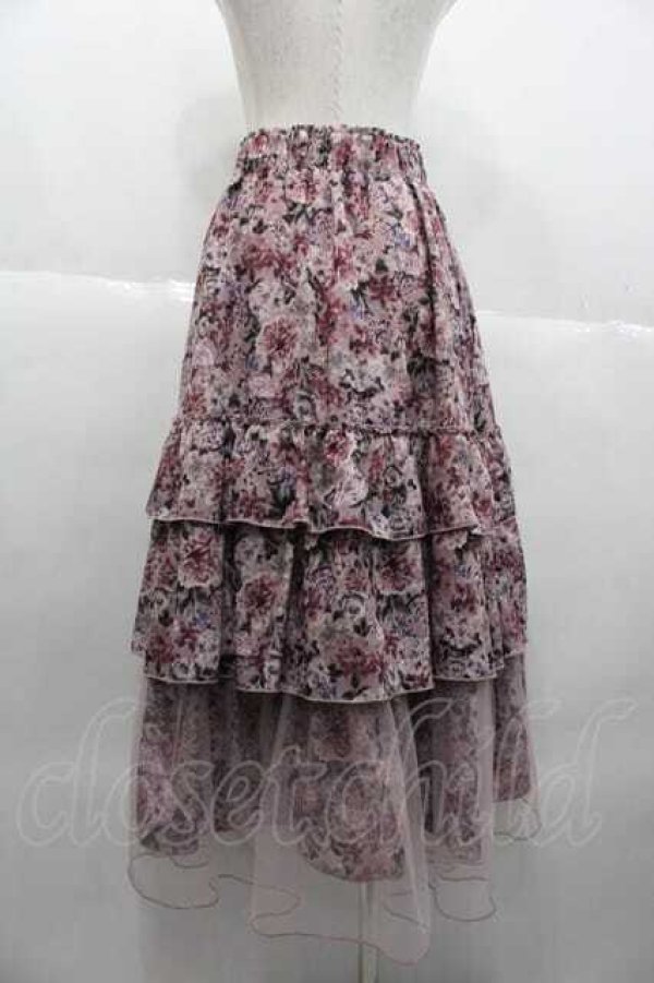 画像2: axes femme / フルールPTティアードスカート  ピンク I-25-10-10-105-AX-SK-SA-ZI (2)