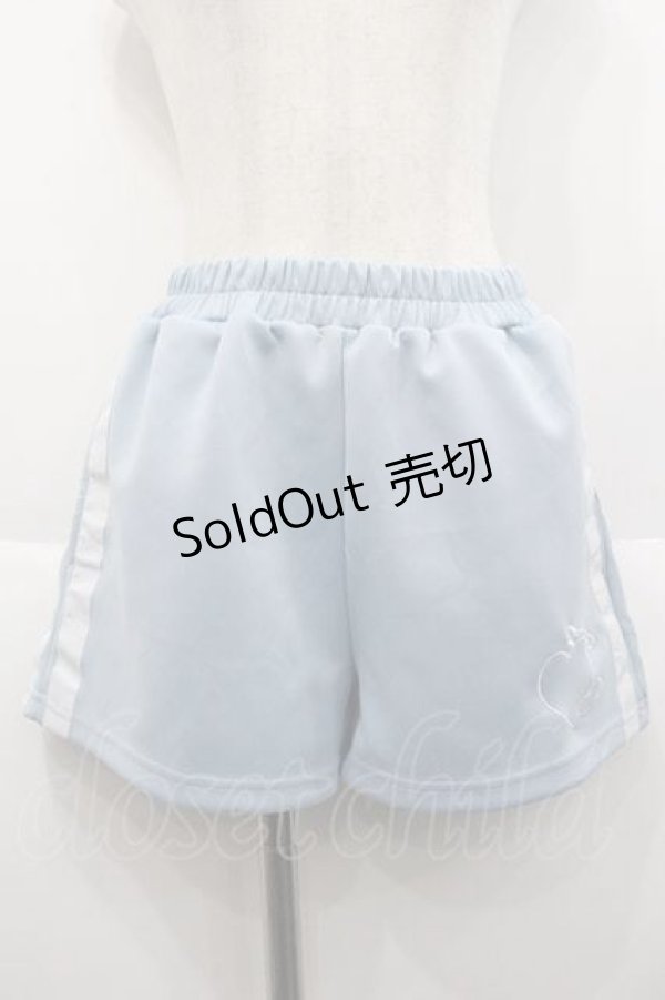 画像1: ACDC RAG / 安心、ジャージショートパンツ  サックスＸ白 I-25-10-10-111-PU-PA-SA-ZI (1)