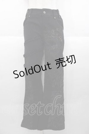 画像: Ozz oneste / 龍フリルパンツ  黒 I-25-10-10-112-OO-PA-SA-ZI