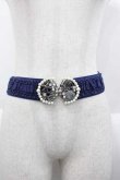 画像2: axes femme / マリンパールモチーフゴムベルト  ネイビーＸ白 I-25-10-10-122-AX-ZA-SA-ZI (2)