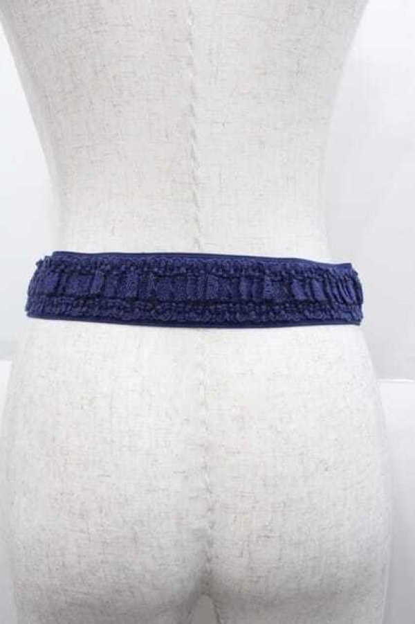 画像3: axes femme / マリンパールモチーフゴムベルト  ネイビーＸ白 I-25-10-10-122-AX-ZA-SA-ZI (3)