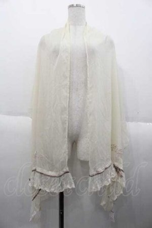 画像: axes femme / 刺繍入りストール  キナリ I-25-10-10-123-AX-ZA-SA-ZI