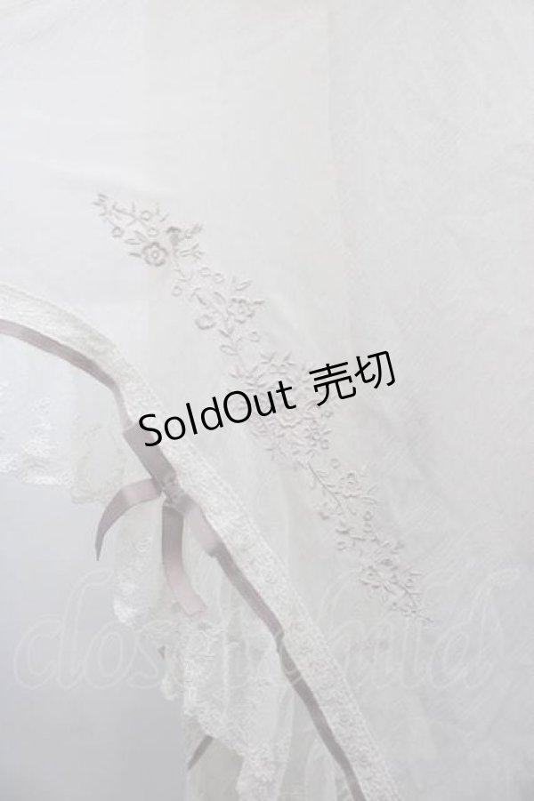 画像2: axes femme / 刺繍入りストール  キナリ I-25-10-10-123-AX-ZA-SA-ZI (2)