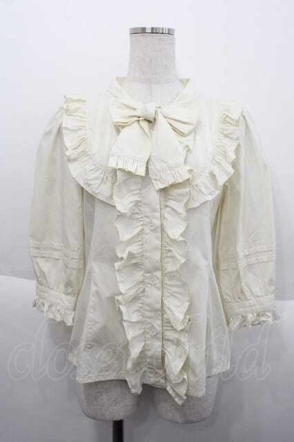 画像1: ALICE and the PIRATES / Rubanタイブラウス  生成り I-25-10-10-015-PA-BL-SA-ZI (1)