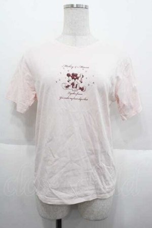 画像: Maison de FLEUR / ディズニーコラボTシャツ  ピンク I-25-10-10-018-LO-TO-SA-ZI