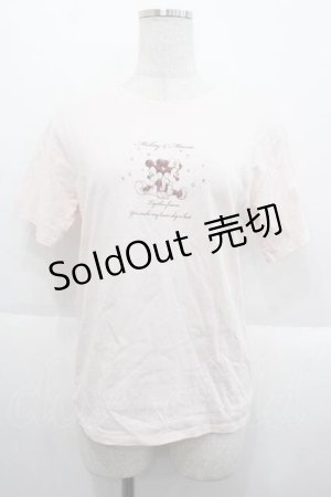 画像: Maison de FLEUR / ディズニーコラボTシャツ  ピンク I-25-10-10-018-LO-TO-SA-ZI
