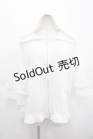 画像: axes femme / リボンポケットフレアーパーカー  白 I-25-10-10-019-AX-TO-SA-ZI
